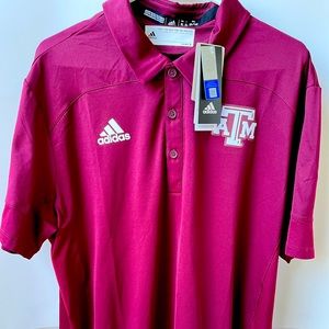 Texas A&M Aggies adidas GE1755 TECH Aeroready Maroon Polo Golf Shirt Men's Large